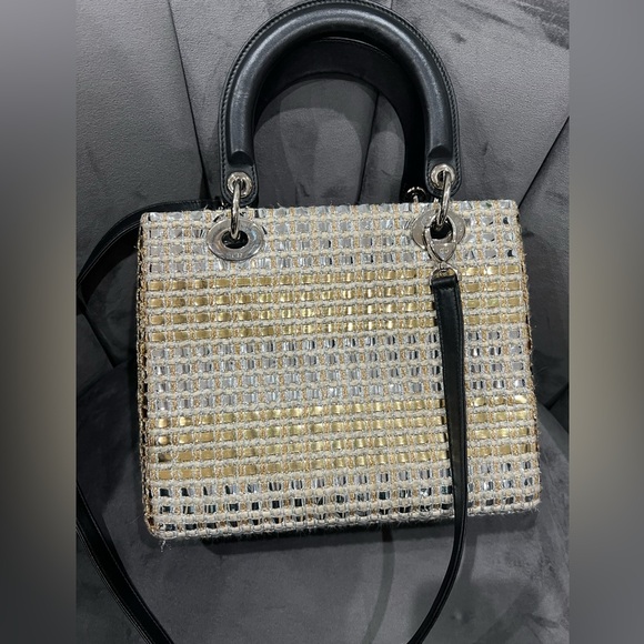 Lady Dior bag in rare metallic tweed - Picture 13 of 17